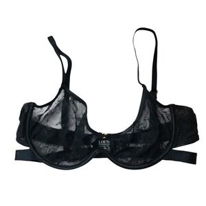 LOUNGE Grace Balcony Bra 36D Black Sheer Lace Underwire Lingerie‎ Intimates